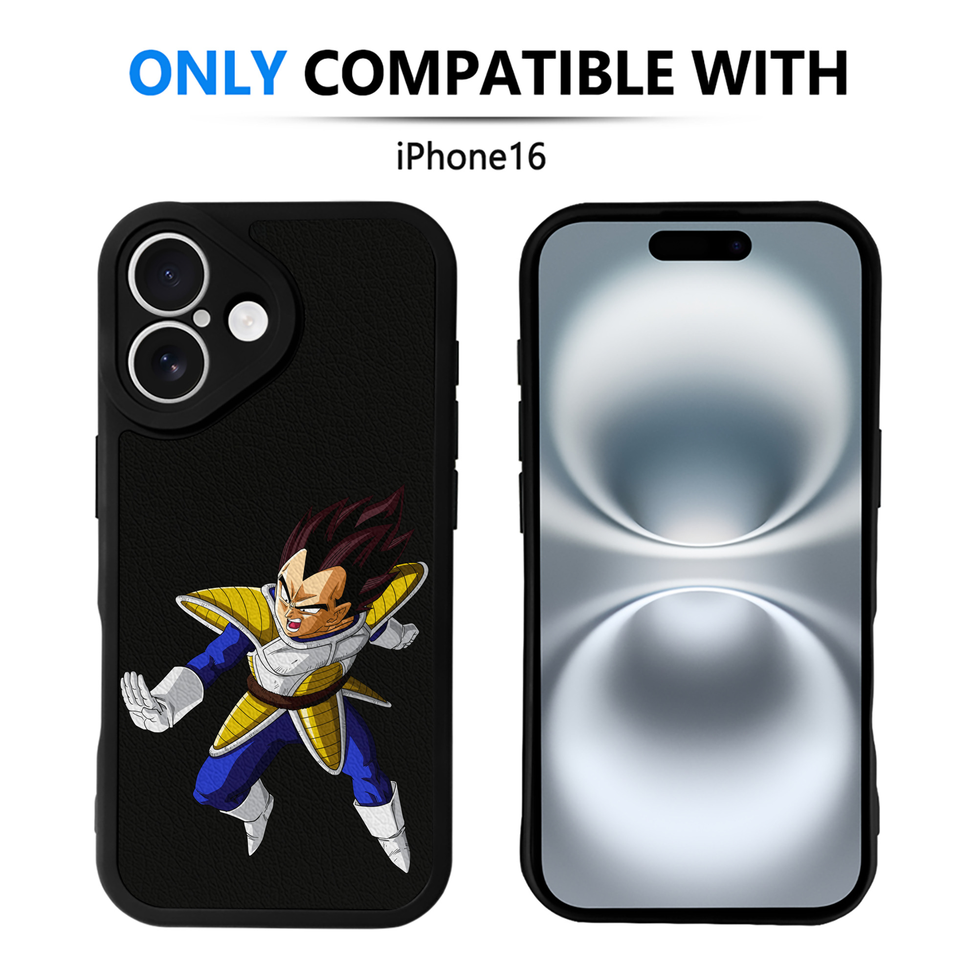 （画像用） ドラゴンボール ベジータ四世（Bejīta Yonsei）DRAGON BALL Vegeta IV 【iPhone 16シリーズ対応】シリコンスマホケース（レザー調） 材質：シリコン